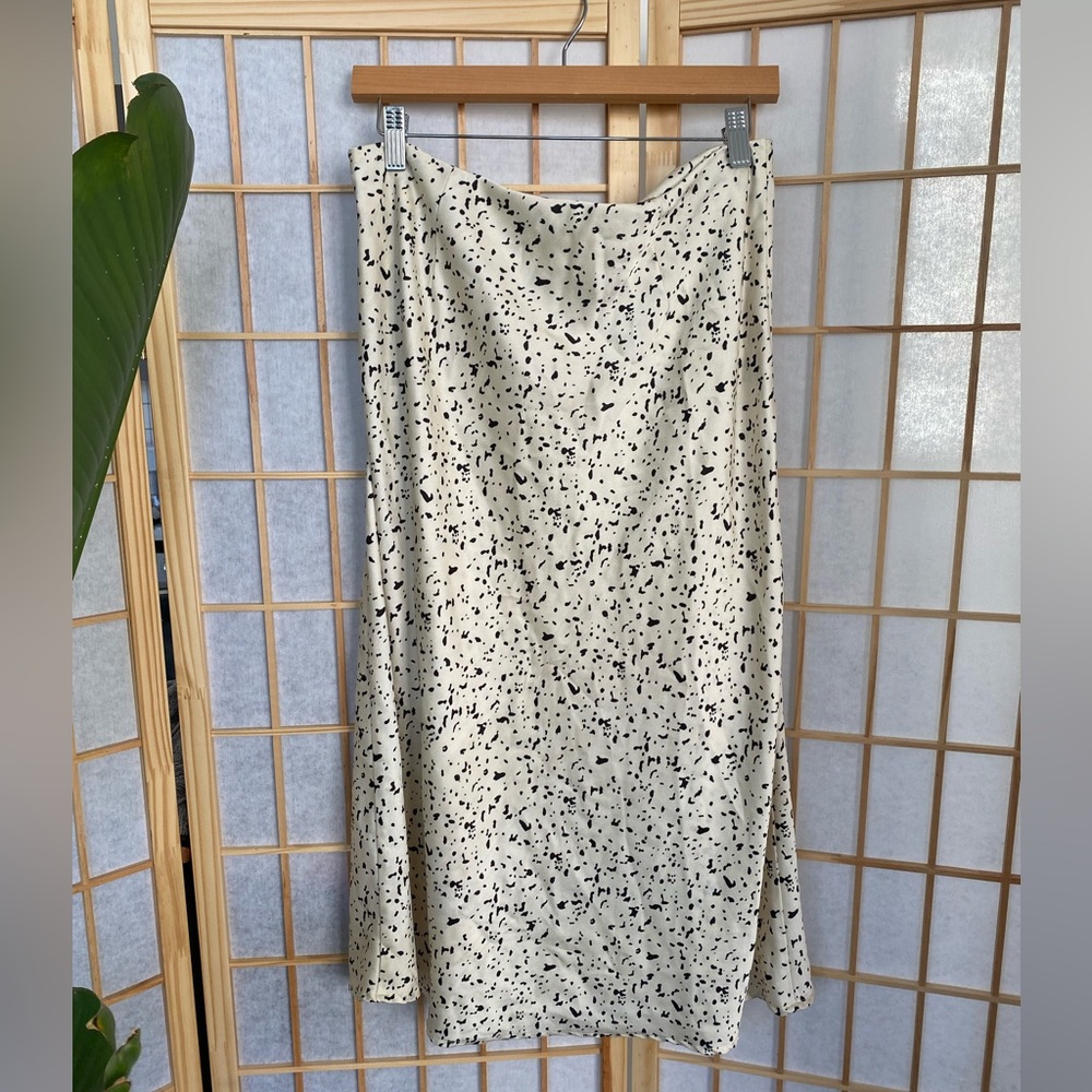 Cotton Candy Polka Dot Silk Skirt MIDI Size Large